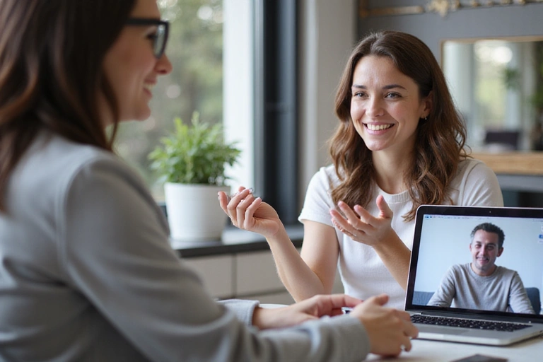Kobieta prowadząca konsultację online z pacjentem