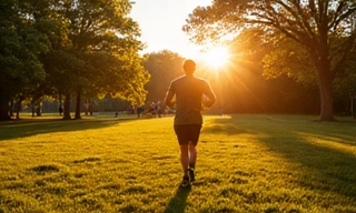 Osoba biegnąca w parku